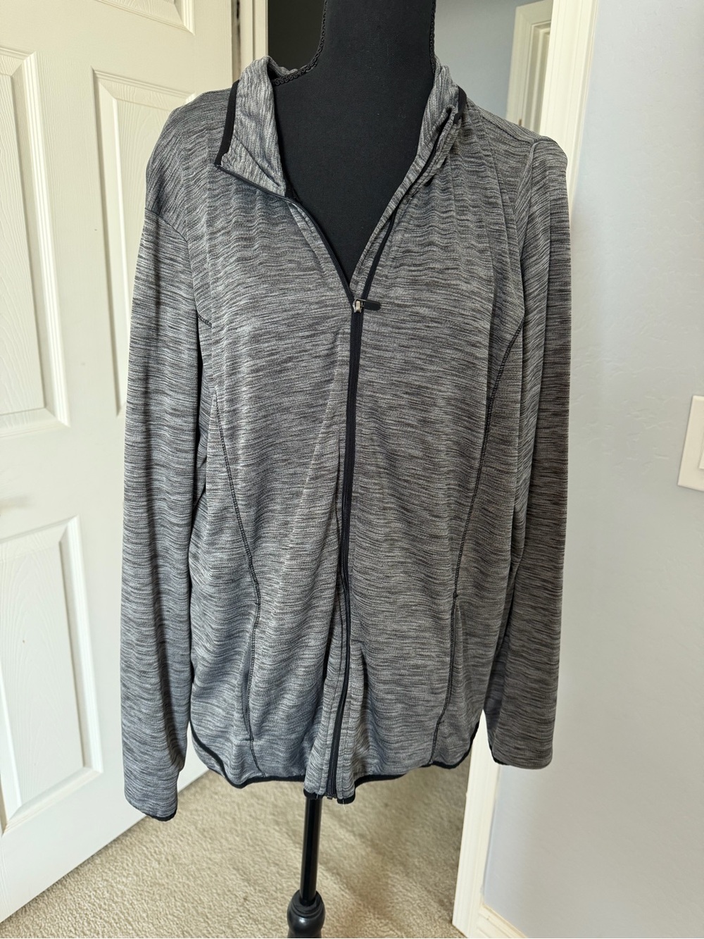 Lightweight Gray Full-Zip Jacket